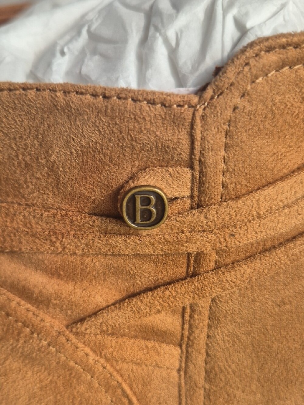 Bzees Tan Suede Ankle Booties with Black Wedge Sole - Picture 3 of 8